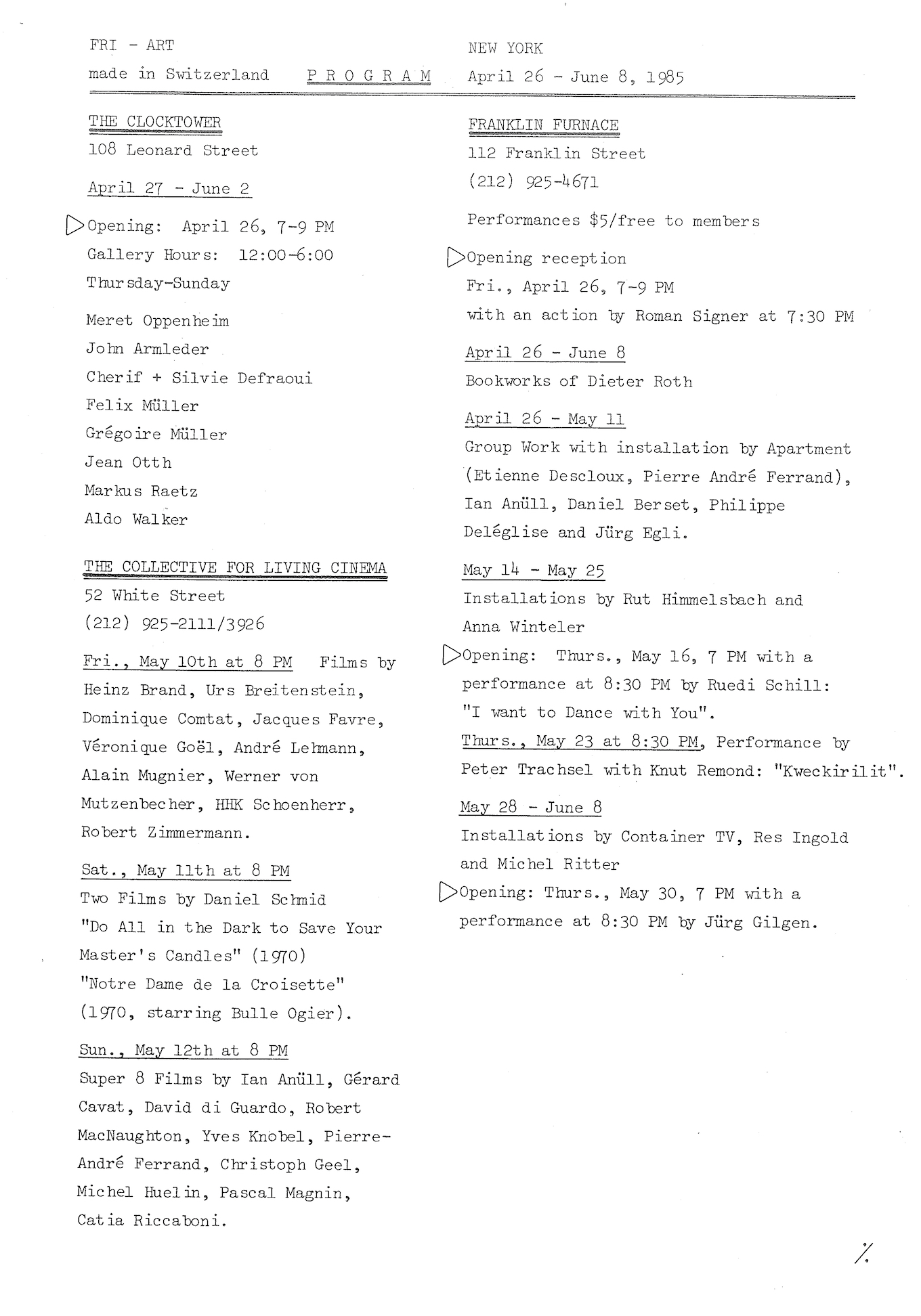 1985: FRI.ART made in Switzerland image