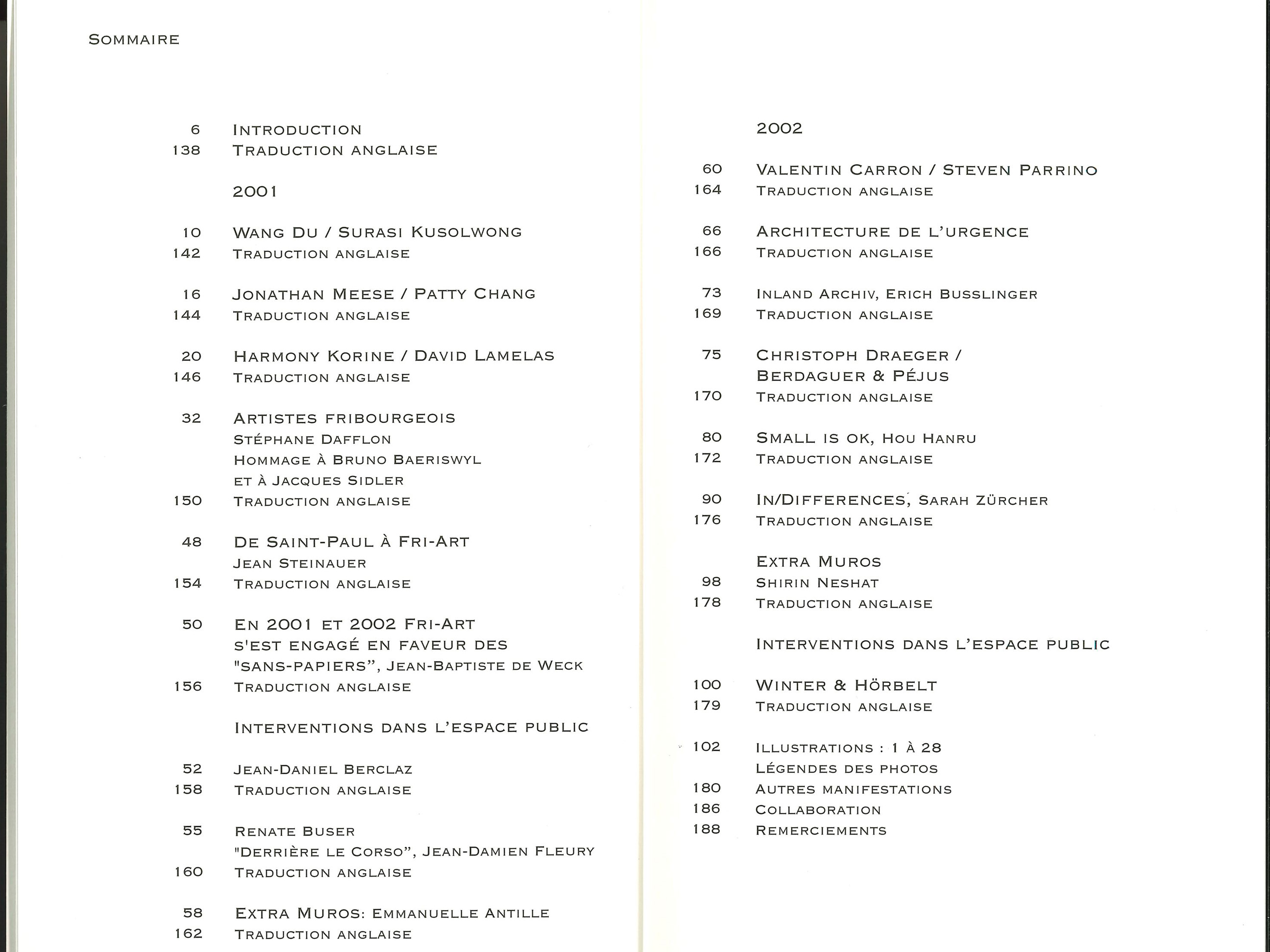 Centre d'Art Contemporain Fri-Art Kunsthalle 2001-2002 image