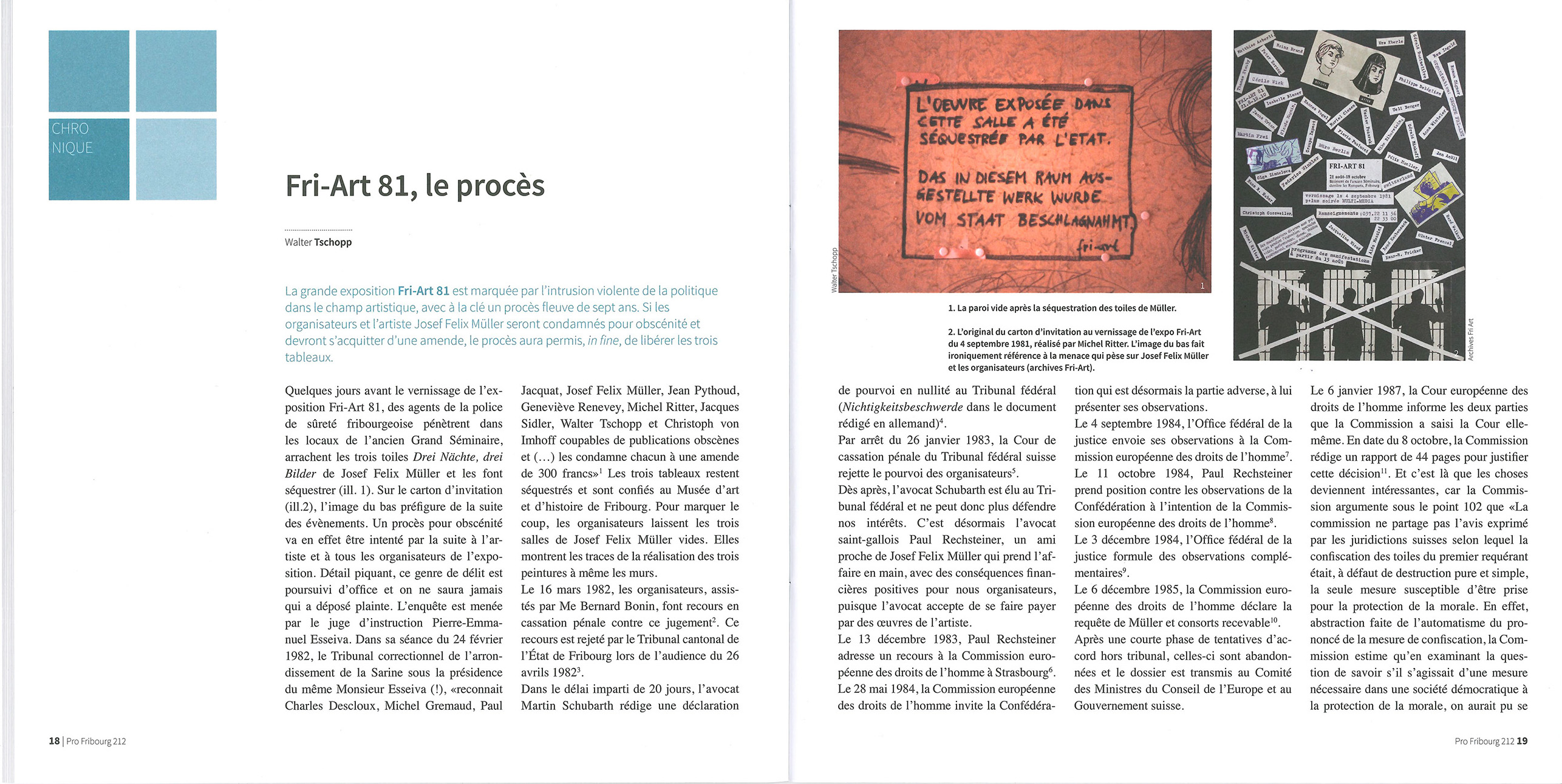 PRO FRIBOURG: Fri Art est né du vide. L'esprit d'une Kunsthalle image